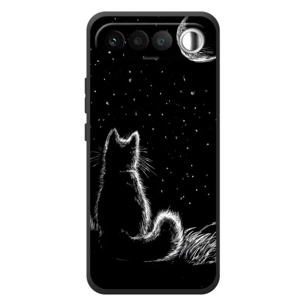 Чохол з принтом «Котик і місяць» для RealMe 16 5G Чохол з принтом «Котик і місяць» для RealMe 16 5G