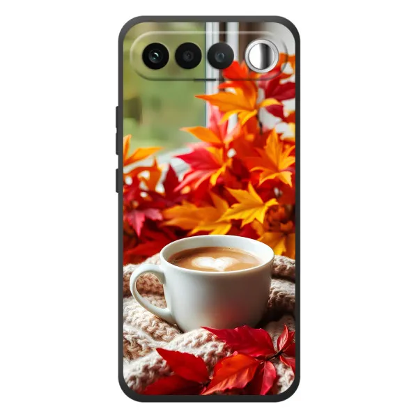Чохол з принтом «Кава та листя» для RealMe 16 5G Чохол з принтом «Кава та листя» для RealMe 16 5G