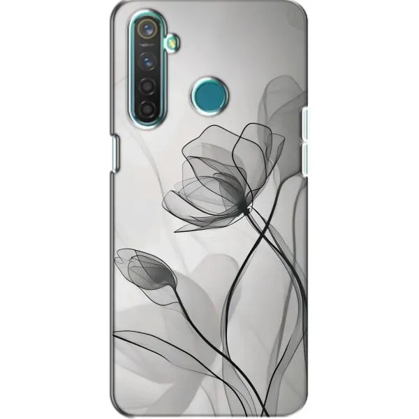 Чехол с принтом «Черные цветы» для Realme 5