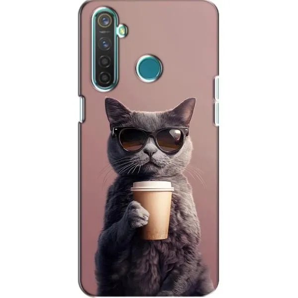 Чехол с принтом «Кот с кофе» для Realme 5