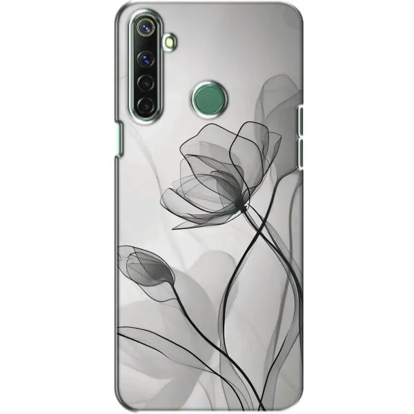 Чехол с принтом «Черные цветы» для Realme 6i