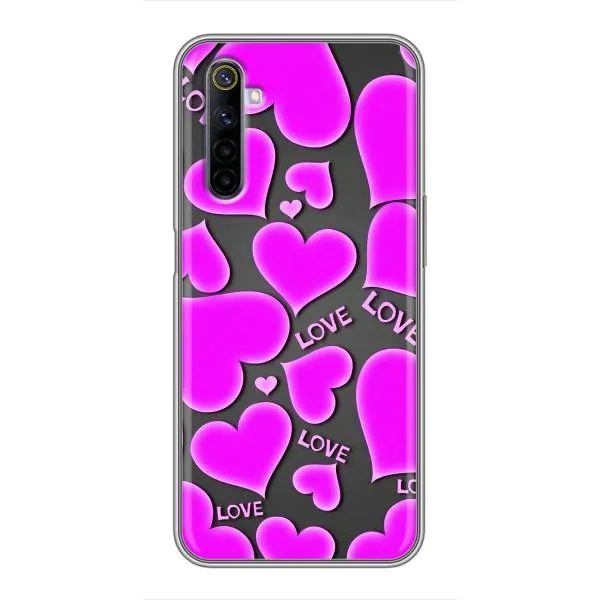 Чехол с принтом «Pink hearts» для Realme 6 Чехол с принтом «Pink hearts» для Realme 6