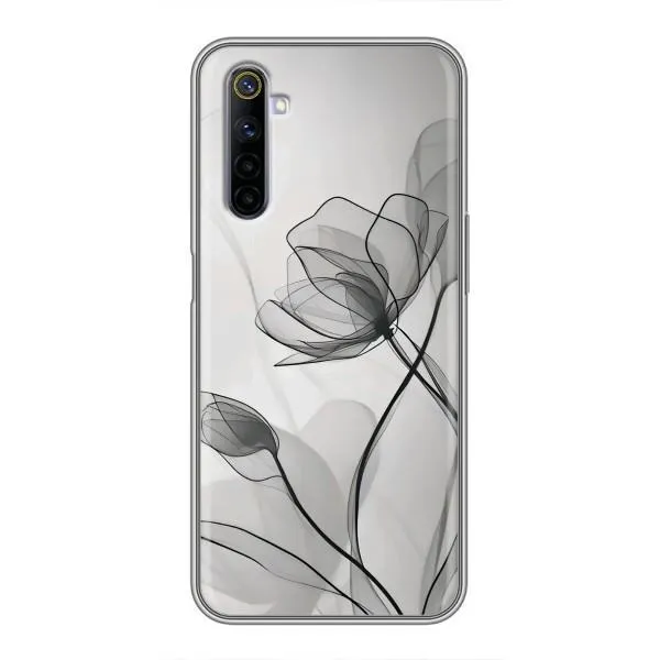 Чехол с принтом «Черные цветы» для Realme 6 Чехол с принтом «Черные цветы» для Realme 6