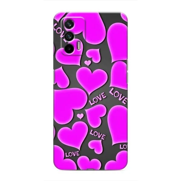 Чохол з принтом «Pink hearts» для Realme 7 Pro