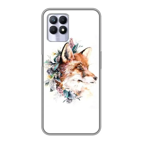 Чехол с принтом «Лисичка в цветочках» для Realme 8 Pro