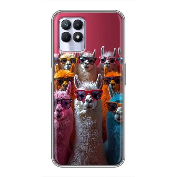 Чехол с принтом «Ламы в очках» для Realme 8 Pro