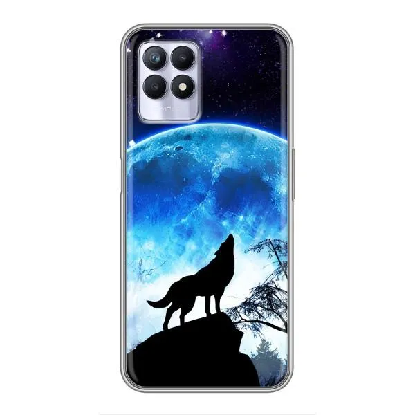 Чехол с принтом «Волк на луну» для Realme 8 Pro