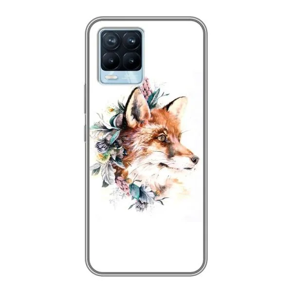 Чехол с принтом «Лисичка в цветочках» для Realme 8