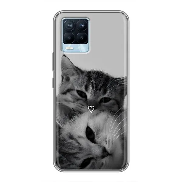 Чохол з принтом «Пара котів» для Realme 8