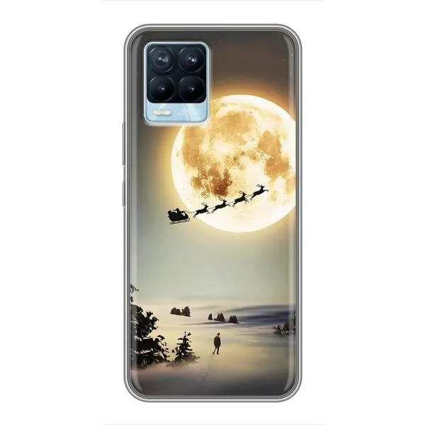 Чехол с принтом «Санта на луне» для Realme 8