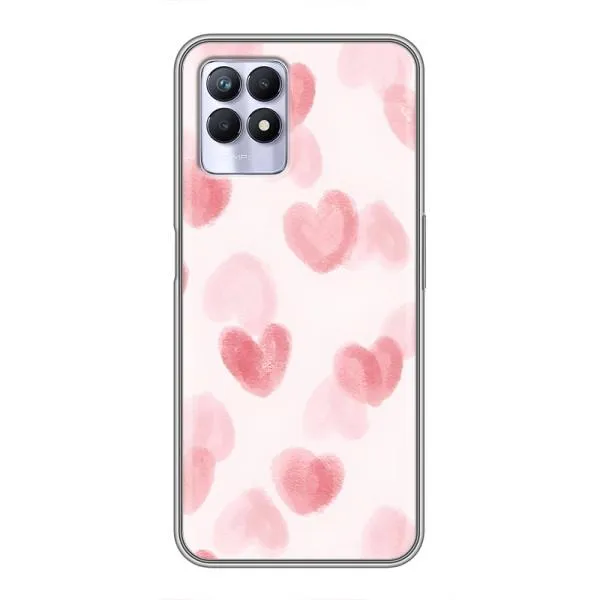 Чехол с принтом «Розовые сердечки» для Realme 8i