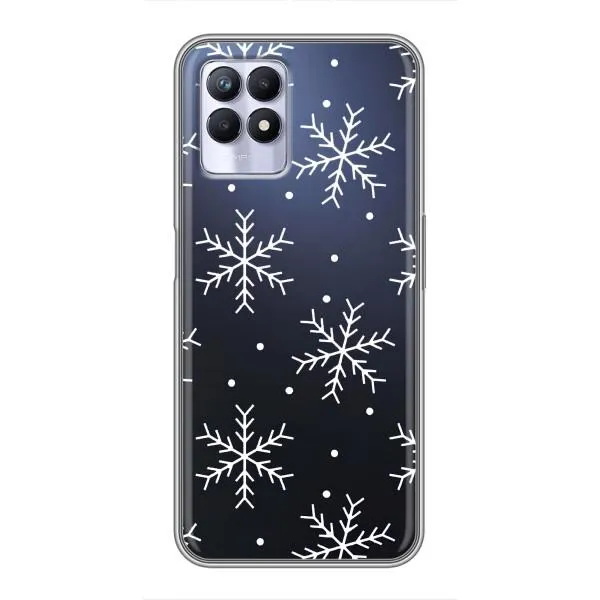 Чехол с принтом «Белые снежинки» для Realme 8i