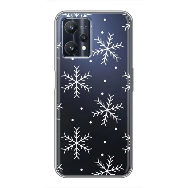 Чехол с принтом «Белые снежинки» для Realme 9 Pro Plus