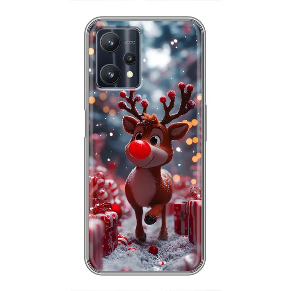 Чехол с принтом «Олень среди подарков» для Realme 9 Pro Plus Чехол с принтом «Олень среди подарков» для Realme 9 Pro Plus