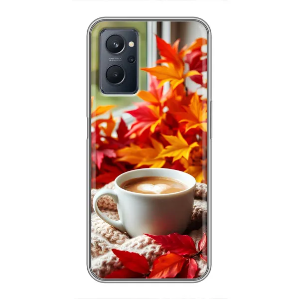 Чехол с принтом «Кофе и листья» для Realme 9i Чехол с принтом «Кофе и листья» для Realme 9i