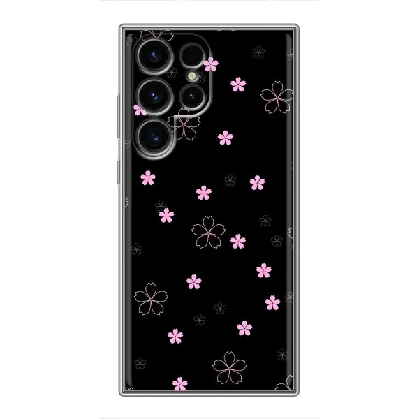 Чехол с принтом «Розовые цветы на черном» для Realme C100 5G