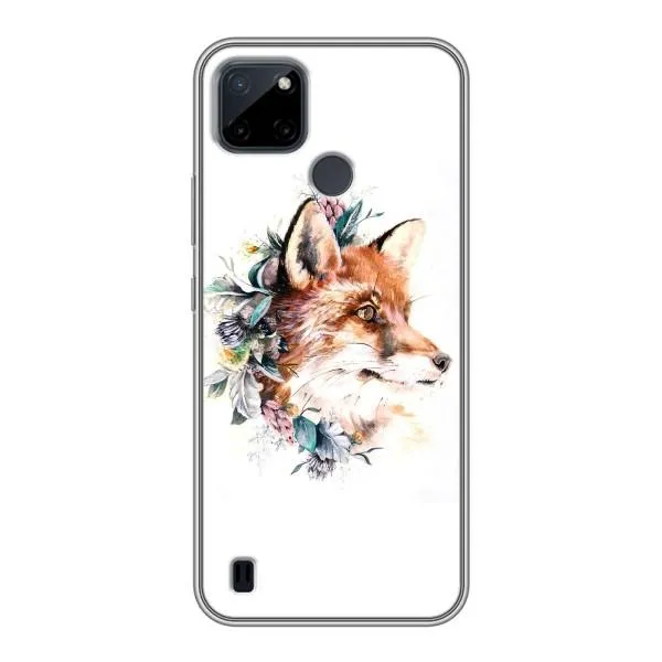 Чехол с принтом «Лисичка в цветочках» для Realme C12 Чехол с принтом «Лисичка в цветочках» для Realme C12