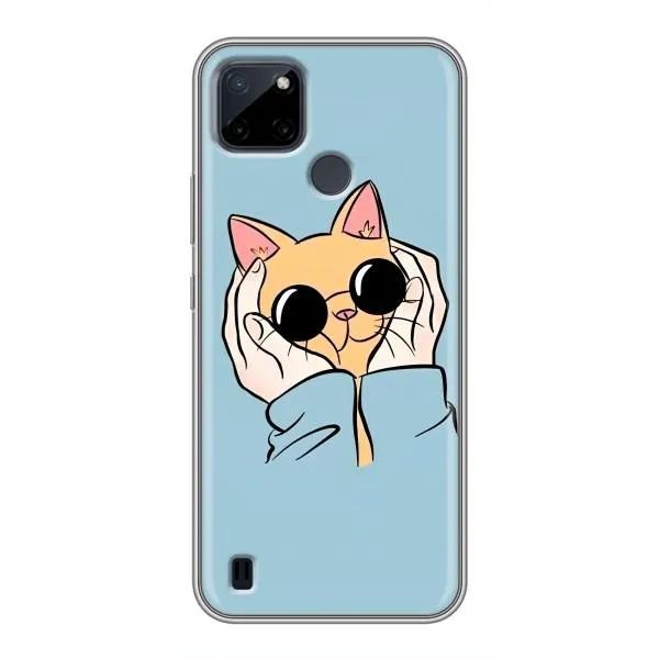 Чехол с принтом «Котик в очках» для Realme C12