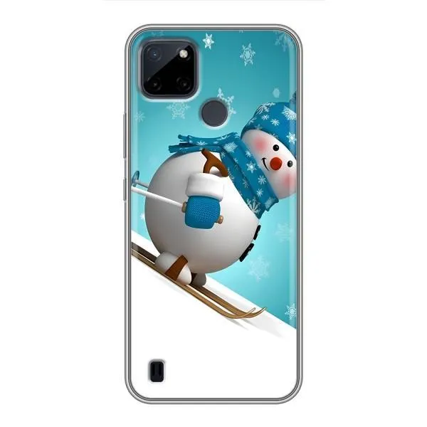 Чехол с принтом «Снеговик на лыжах» для Realme C12