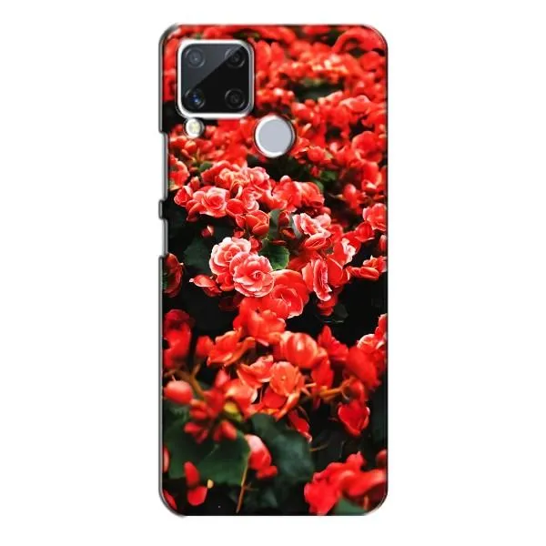 Чехол с принтом «Цветы красные» для Realme C15