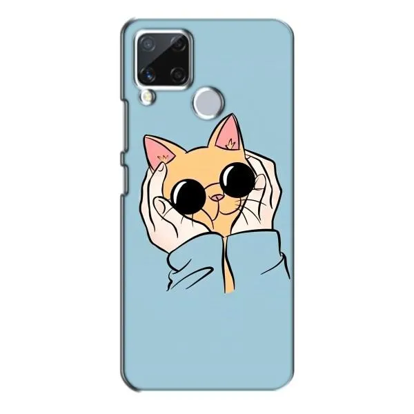 Чехол с принтом «Котик в очках» для Realme C15
