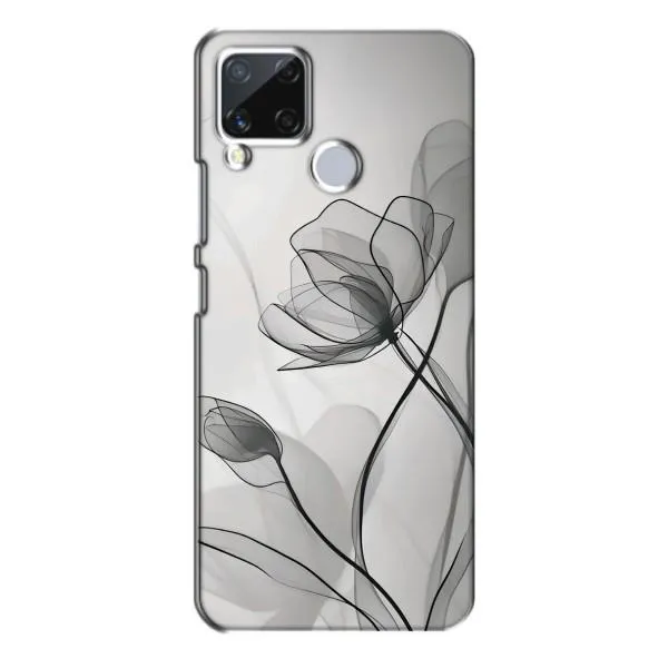 Чехол с принтом «Черные цветы» для Realme C15