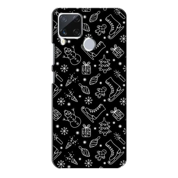Чехол с принтом «Новогодний фон» для Realme C15