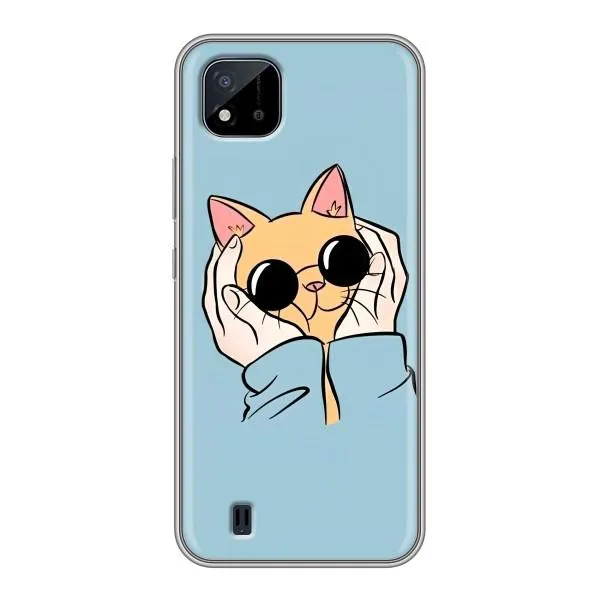 Чохол з принтом «Котик в окулярах» для Realme C11 (2021) / C20