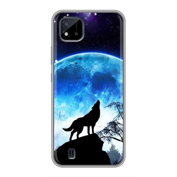 Чехол с принтом «Волк на луну» для Realme C11 (2021) / C20