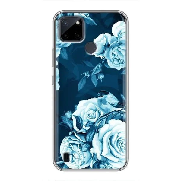 Чехол с принтом «Голубые Бутоны» для Realme C21Y