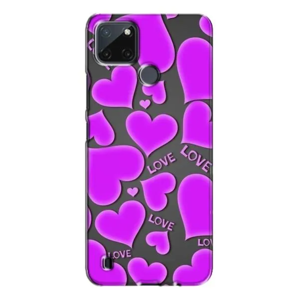 Чехол с принтом «Pink hearts» для Realme C21Y Чехол с принтом «Pink hearts» для Realme C21Y