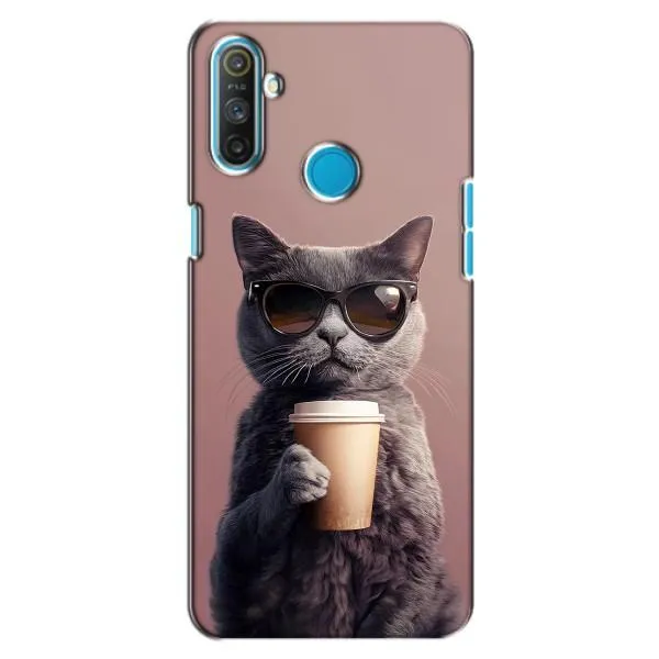 Чохол з принтом «Кіт з кавою» для Realme C3