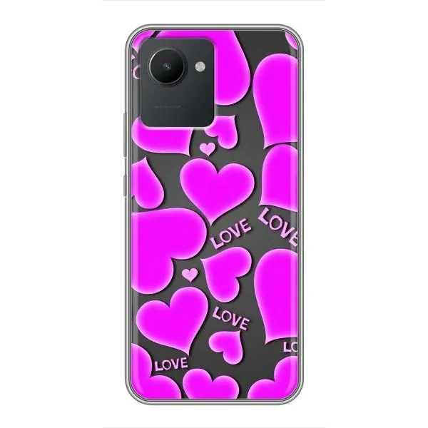 Чехол с принтом «Pink hearts» для Realme C30
