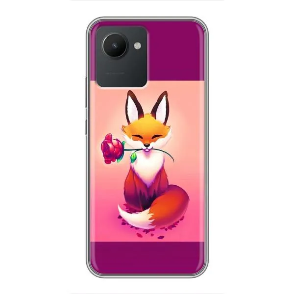 Чехол с принтом «Лисичка с розочкой» для Realme C30 Чехол с принтом «Лисичка с розочкой» для Realme C30