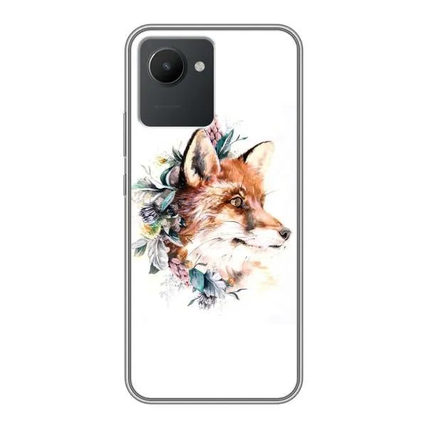 Чехол с принтом «Лисичка в цветочках» для Realme C30 Чехол с принтом «Лисичка в цветочках» для Realme C30