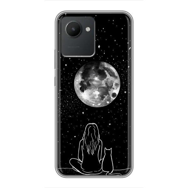 Чехол с принтом «Девушка с котом» для Realme C30
