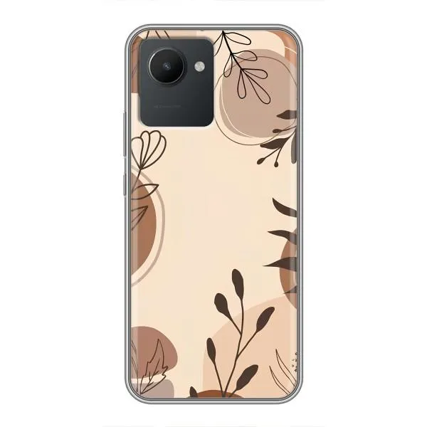 Чехол с принтом «Коричневые цветы» для Realme C30 Чехол с принтом «Коричневые цветы» для Realme C30