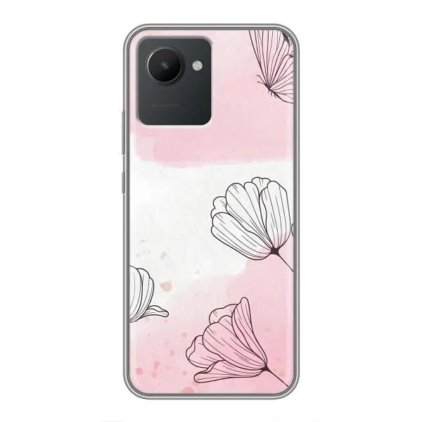 Чехол с принтом «Розовые цветы» для Realme C30 Чехол с принтом «Розовые цветы» для Realme C30