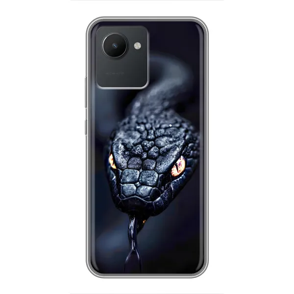 Чехол с принтом «Черная змея» для Realme C30 Чехол с принтом «Черная змея» для Realme C30