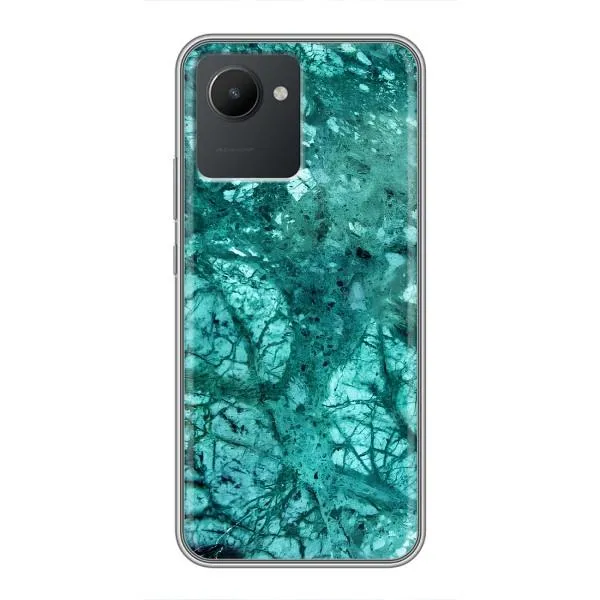 Чехол с принтом «Зеленый мрамор» для Realme C30