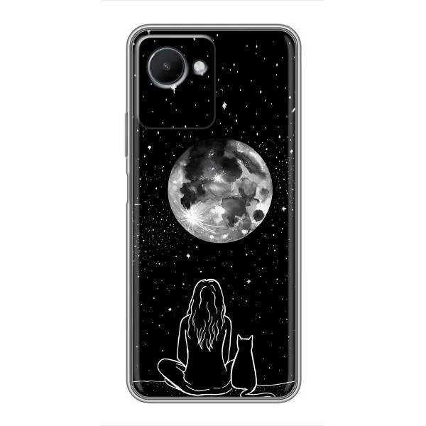 Чехол с принтом «Девушка с котом» для Realme C30s