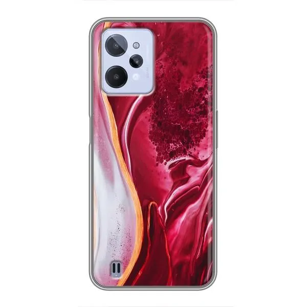 Чехол с принтом «Мрамор красный» для Realme C31