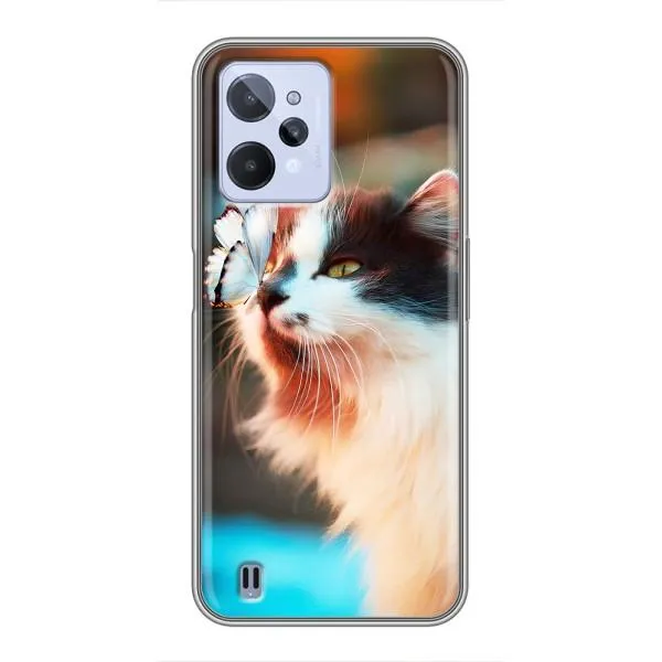 Чохол з принтом «Котик з метеликом» для Realme C31