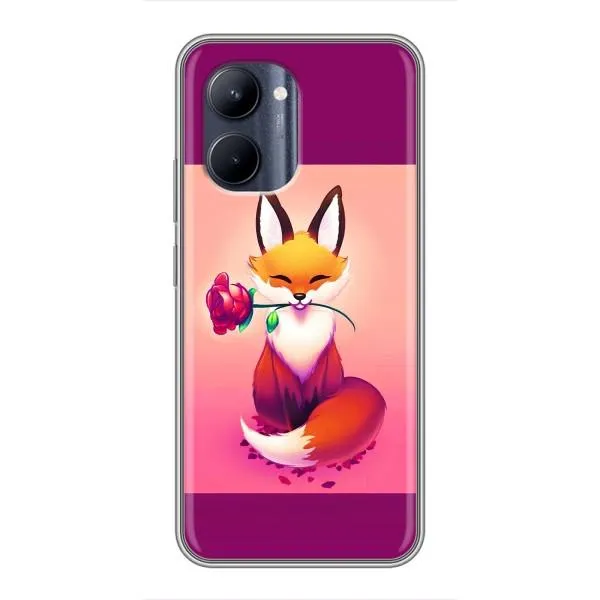 Чехол с принтом «Лисичка с розочкой» для Realme C33