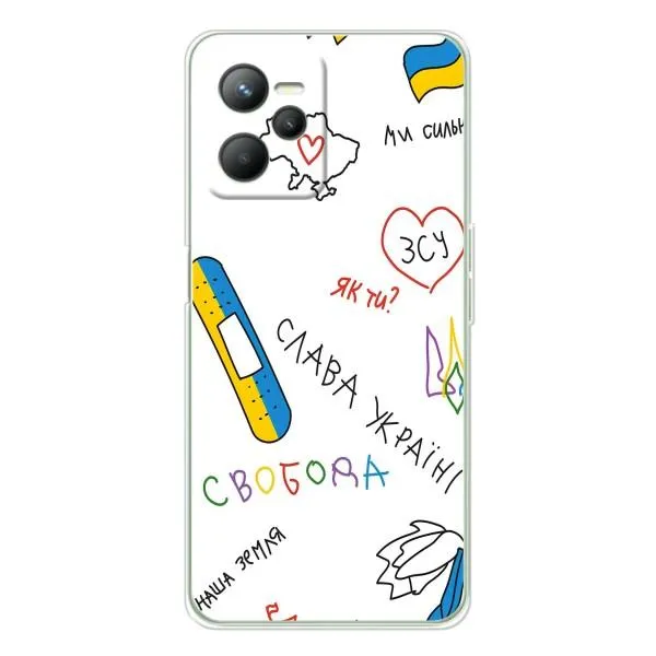Чехол с принтом «Стикер» для Realme C36