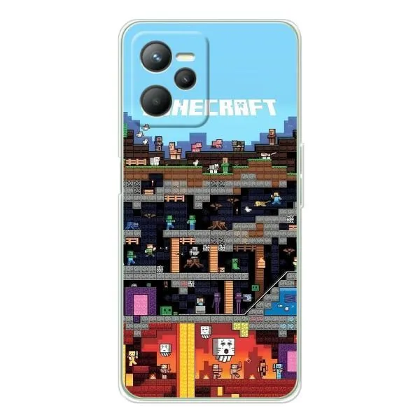 Чехол с принтом «фон Minecraft» для Realme C36