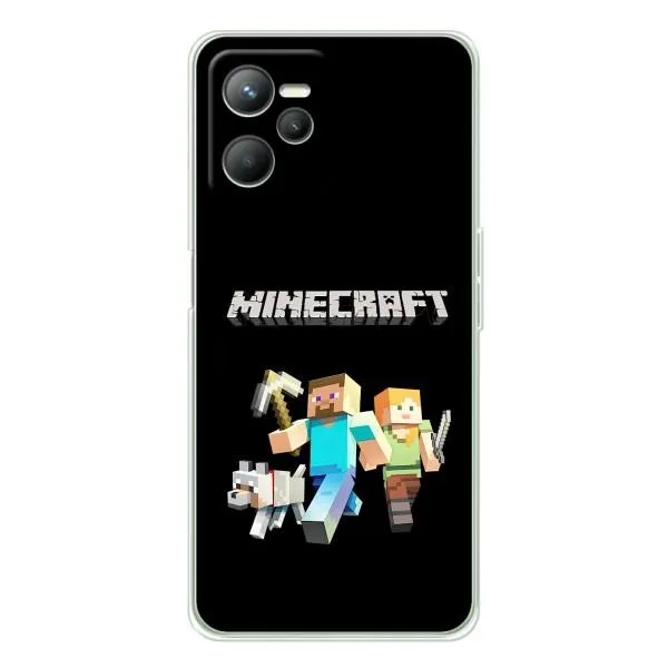 Чехол с принтом «герои Minecraft» для Realme C36