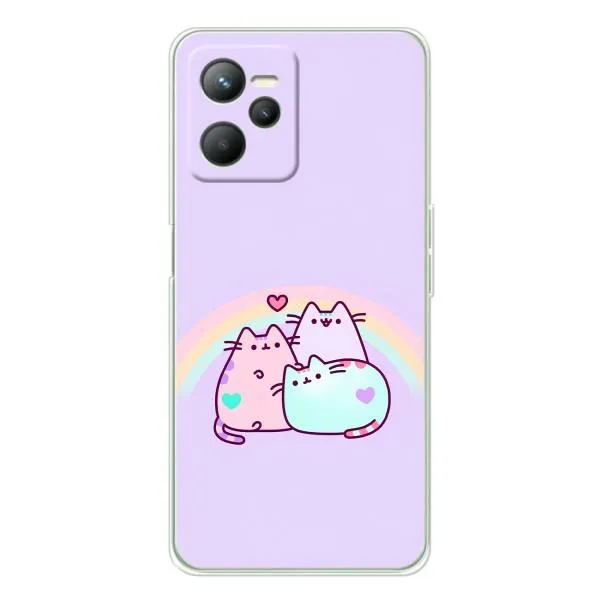 Чехол с принтом «Радужные котики» для Realme C36