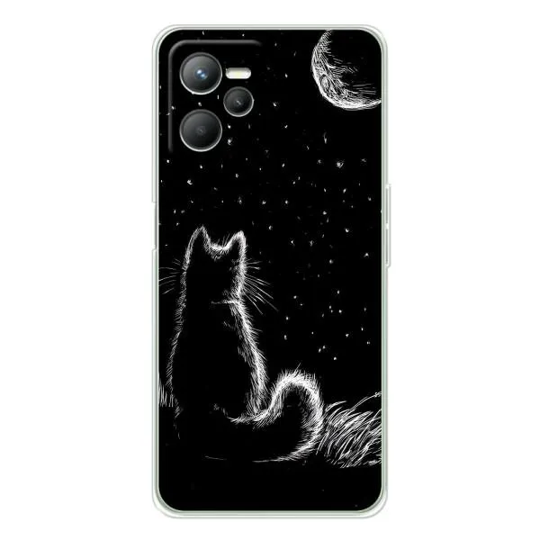 Чехол с принтом «Котик и луна» для Realme C36