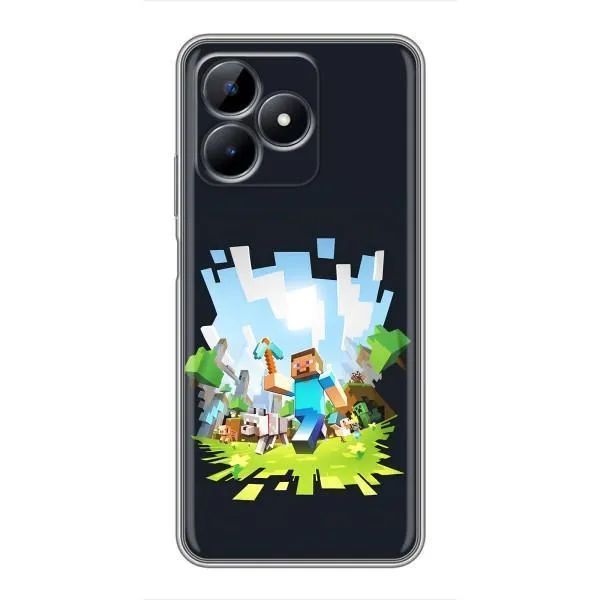 Чехол с принтом «персонажи Minecraft» для Realme C51